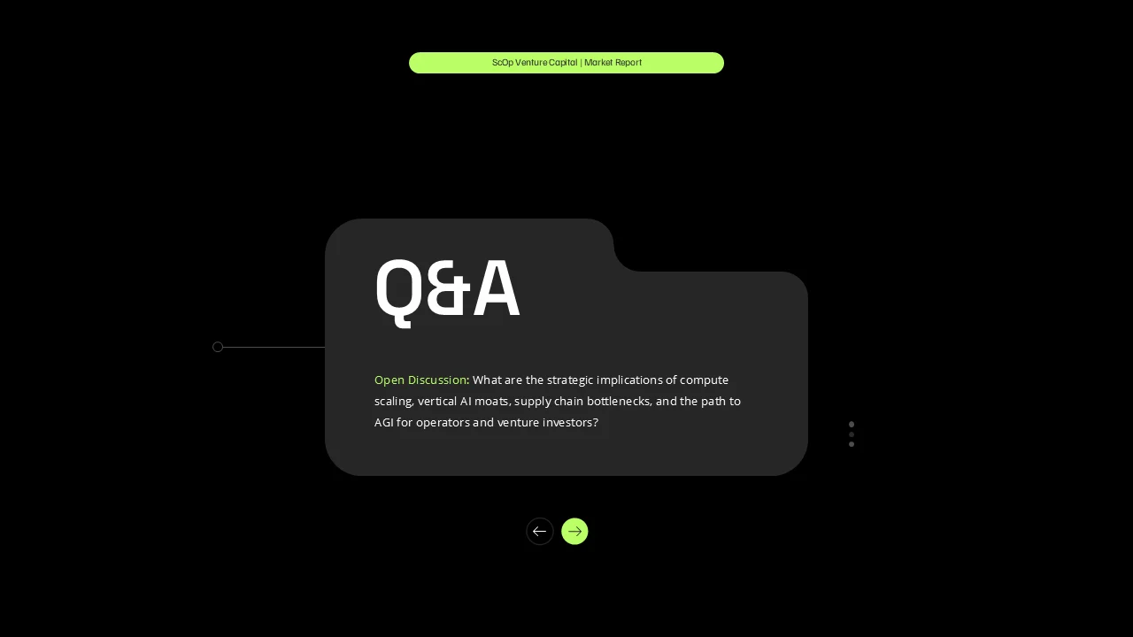 Questions and answers slide with a restrained dark interface-inspired layout