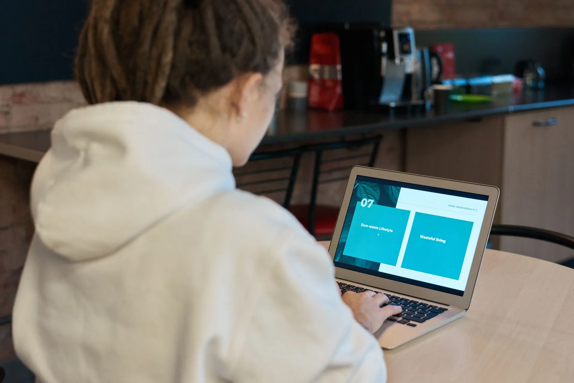 Presentation designer organizing information into a clear visual narrative