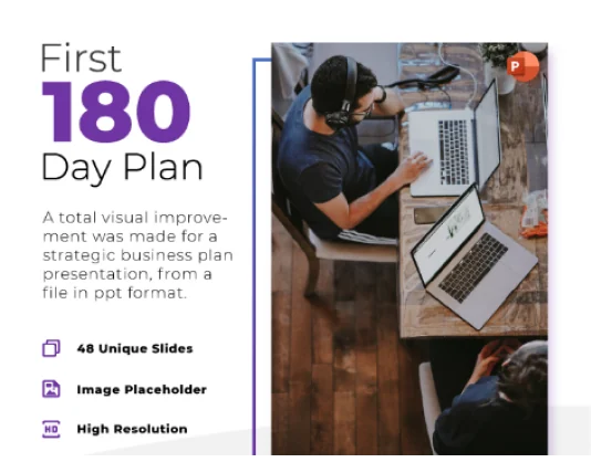 Selected slides from a 180-day strategic plan